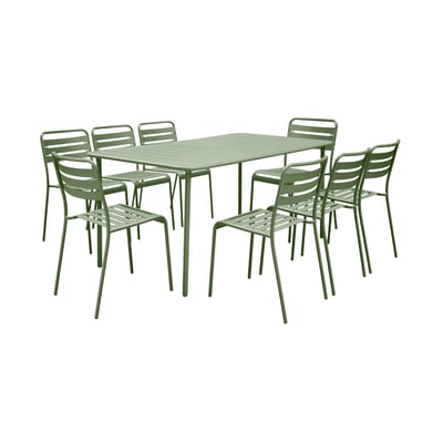 Table de jardin métal + 8 assises AMÉLIA SWEEEK