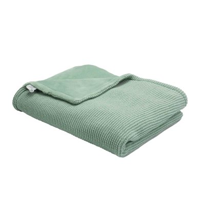 Couverture bébé - tricot et flanelle TROIS KILOS SEPT
