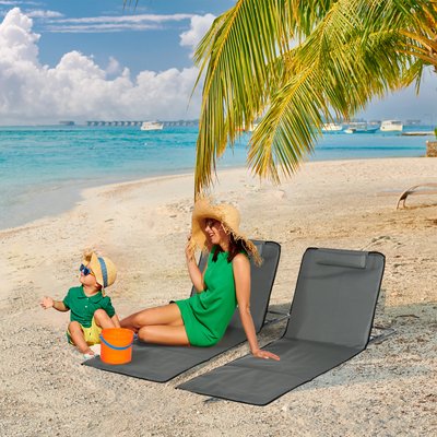 Lot de 2 tapis de plage rembourrés sac transport inclus OUTSUNNY