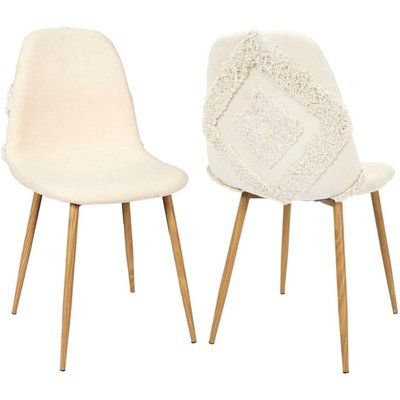 Chaise pieds imitation bois assise en tissu Faro (Lot de 2) CMP