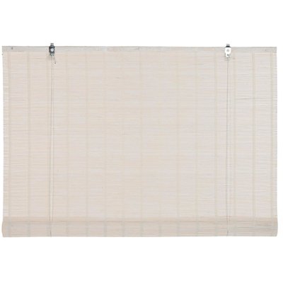 Store enrouleur intérieur en bambou blanc 90x2x175cm WADIGA