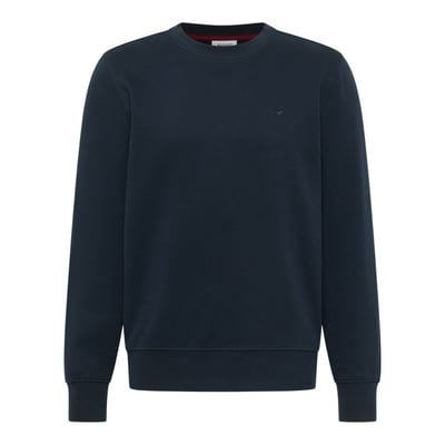 Pull en coton bleu marine avec un col rond et des manches longues MUSTANG