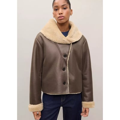 Manteau double face effet mouton MANGO TEEN