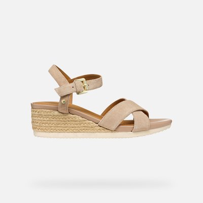 Sandales compensées Ischia Corda, cuir GEOX