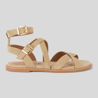 Sandales semelle corde, cuir responsable MONOPRIX