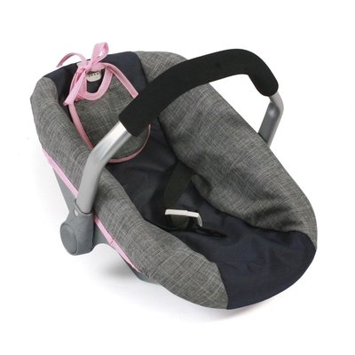 Siège de voiture pour poupées, anthracite - bleu foncé - rose BAYER CHIC 2000