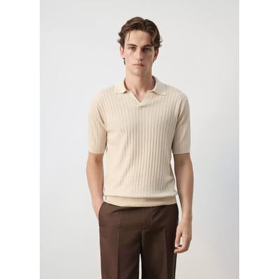 Polo côtelé en mélange de lin et lyocell MANGO MAN