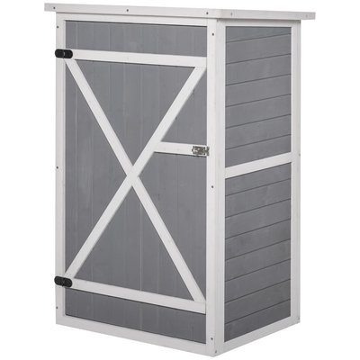Armoire de jardin porte verrouillable 2 étagères bois sapin OUTSUNNY