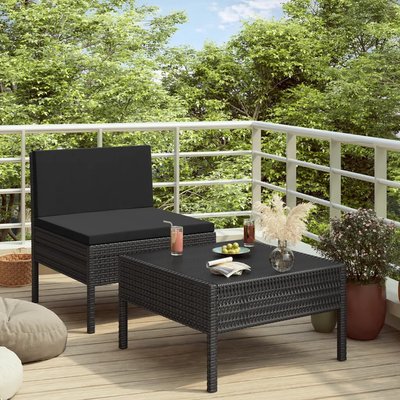 Salon de jardin 2 pcs avec coussins HOME MAISON