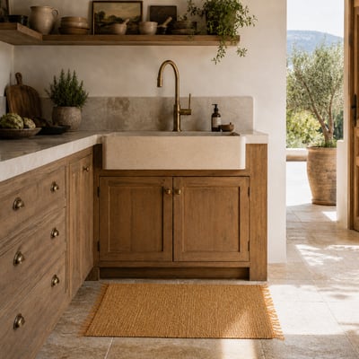 Tapis en jonc de mer et coton  PROVENCA THE DECO FACTORY