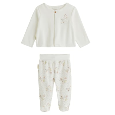 Ensemble bébé gilet et pantalon avec pieds en velours Doucette PETIT BEGUIN