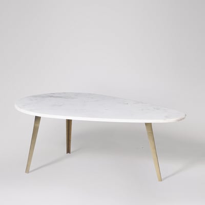 Kitson White Marble Coffee Table SWOON