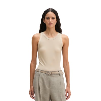 Débardeur côtelé slim en jersey stretch de coton bio Lyocell MARC O'POLO