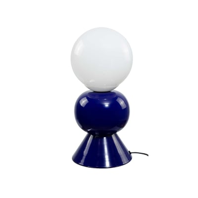 Lampe à poser colorée en métal et verre opalin - PETITE DAME C-CREATION