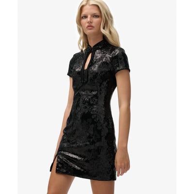 Mini-robe à sequins avec col Mao SUPERDRY