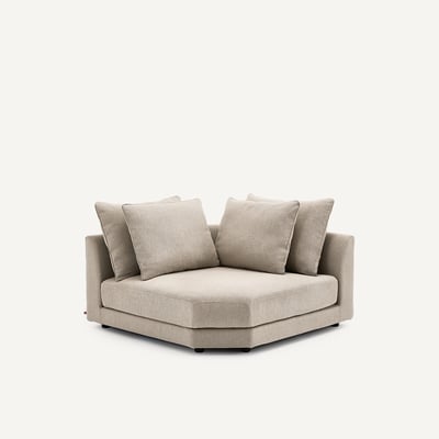 Divano angolare modulare in tweed, TIBERIO AM.PM