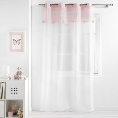 Voilage à pompons colorés DOUCEUR D'INTÉRIEUR