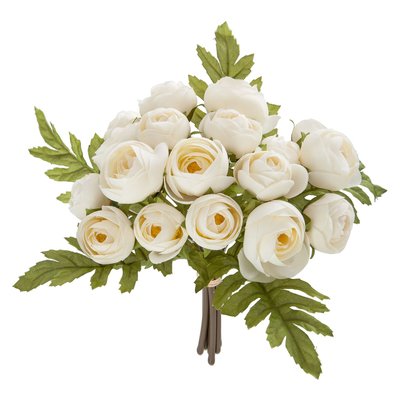 Lot 2x Bouquet artificiel de 18 Camélia - H. 30 cm TOILINUX
