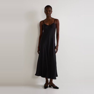Robe sexy satin noir La Redoute