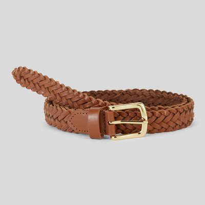Ceinture tressée 3cm, cuir responsable MONOPRIX