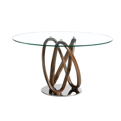 Table à manger en verre trempé noyer ANGEL CERDA