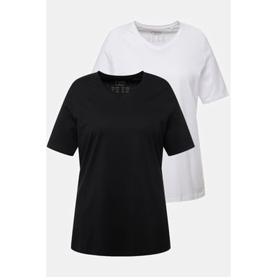 T-shirts en coton bio. Col en V et manches ULLA POPKEN