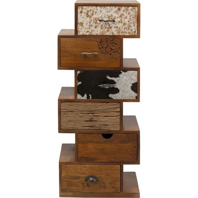 Chiffonnier en manguier et peau de vache, RODEO KARE DESIGN
