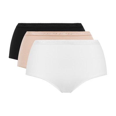 Lot 2 + 1 gratuit slips midi en coton bio PLAYTEX