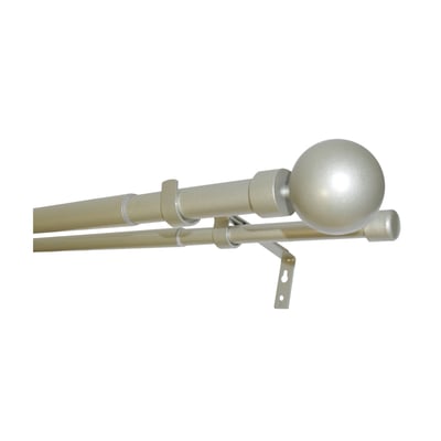 Kit double tringle à rideaux extensible embouts boule D28-19mm MOBOIS