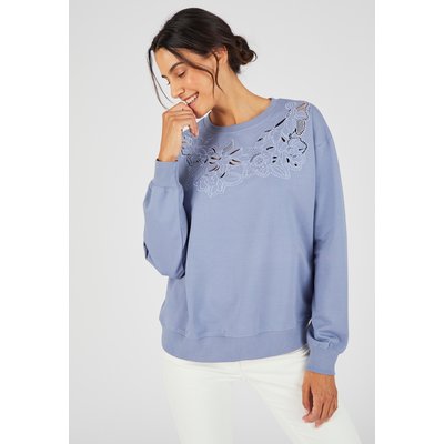 Sweat pur coton brodé DAMART