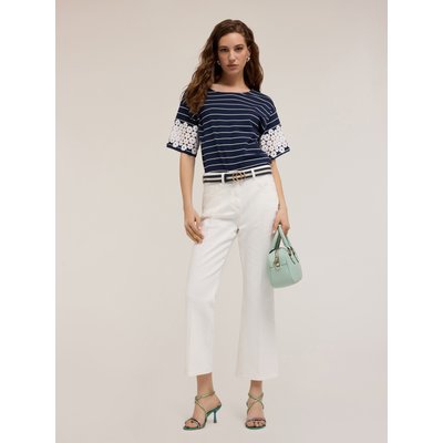 Pantalon kick flare en DRILL de coton stretch teint sur pièce MOTIVI