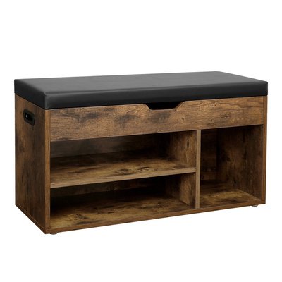 Banc à Chaussures 3 compartiments et 1 Coffre - L80 cm CALICOSY