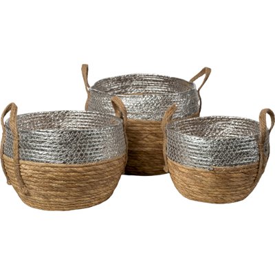 panier décoratif en fibres argentées pour une touche élégante RECOLLECTION