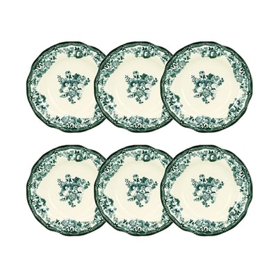 Lot de 6 assiettes creuses en grès 22cm, FAUSTINE NOVASTYL