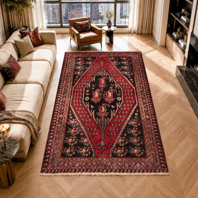 Tapis d'orient oriental, noué main en laine, HAMADAN 17 UN AMOUR DE TAPIS