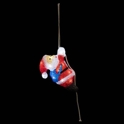 Père Noël grimpeur lumineux extérieur H24cm 20 LED à piles FEERIC LIGHTS & CHRISTMAS