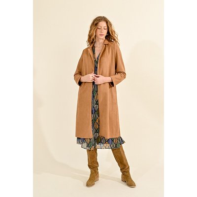 Manteau en suedine camel La Redoute