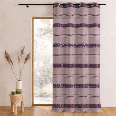 Voilage jacquard à rayures géométriques HOME MAISON