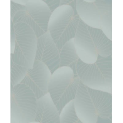 Papier peint feuilles tropicales bleu glacier HEXOA