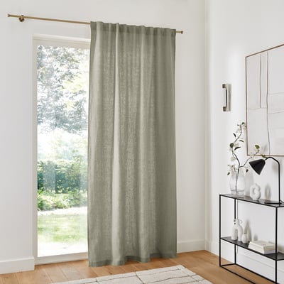 Elba Linen Light-Filtering Curtain with Pencil Pleat Or Wave LA REDOUTE INTERIEURS