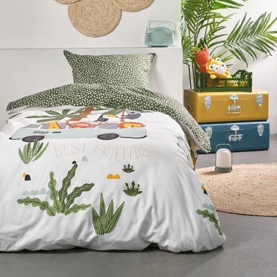 Parure de lit imprimé animalier coton HAPPY TODAY
