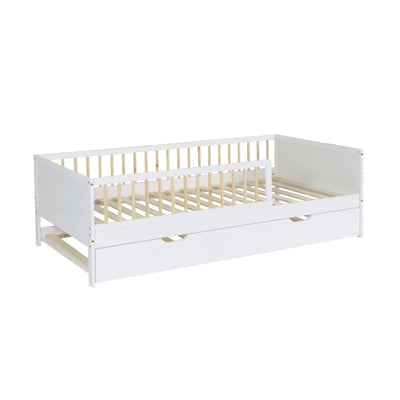 Lit gigogne enfant 90 x 190 cm pin naturel  avec sommier à lattes et tiroir ELIO SWEEEK