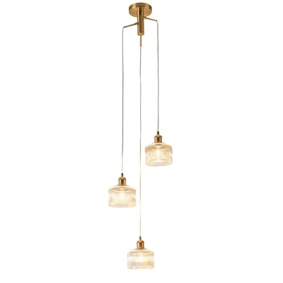 Suspension trio verre ambré rétro - AURÉLINE KOSILUM