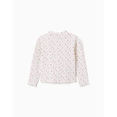 T-shirt à manches longues côtelé avec motif floral ZIPPY