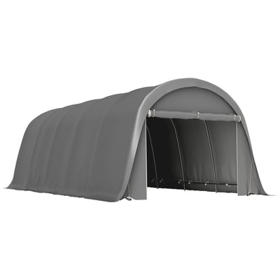 Abri pour voiture Acier galvanisé Gris Foncé OUTSUNNY