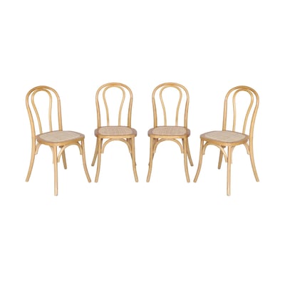 Chaise vintage bois et rotin (lot de 4) BASTILLE SWEEEK