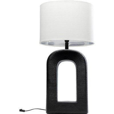 Lampe en lin et aluminium 79cm, TUBE KARE DESIGN
