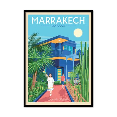 Affiche d’art et cadre noir 50 x 70 cm - Marrakech - Olahoop Travel Posters WALL EDITIONS