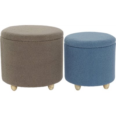 Poufs en bois polyester (lot de 2) RECOLLECTION