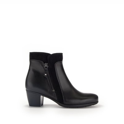 Bottines en cuir lisse à talon décroché bloc GABOR